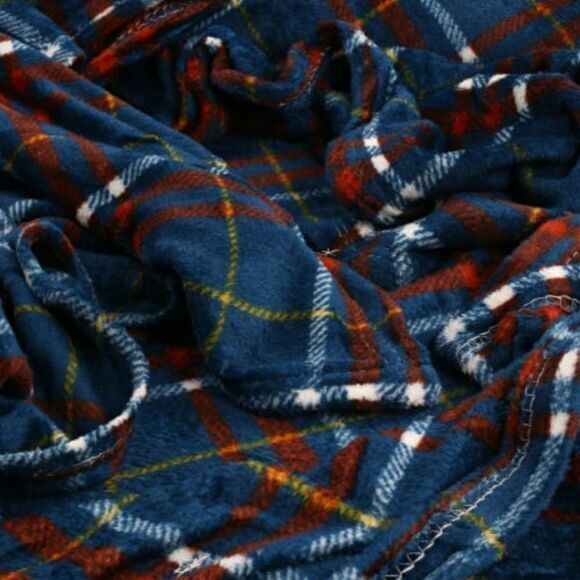 Navy Plaid Soft‎ Throw Blanket '50 × 60' - Picture 3 of 3